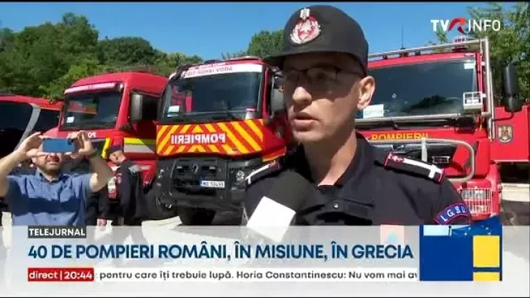 40 de pompieri romani, in misiune, in Grecia