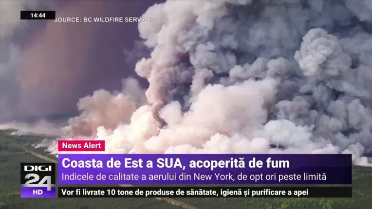 New York a devenit cel mai poluat oras din lume din cauza fumului de la incendiile din Canada