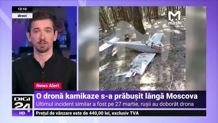 O drona kamikaze cu 17 kilograme de explozibil a cazut in apropiere de Moscova, spune presa rusa