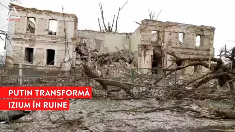 Orasul Izium a devenit o ruina in urma bombardamentelor